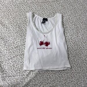 Windsor White Cherry Crop Top